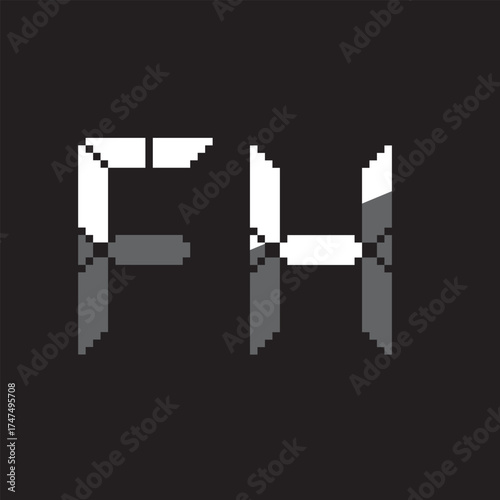 FH letter logo design on black background FH creative initials letter logo concept FH icon design