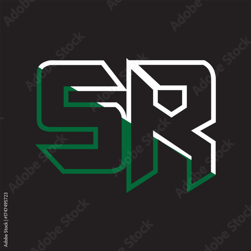 SR letter logo design on black background SR creative initials letter logo concept SR icon design
