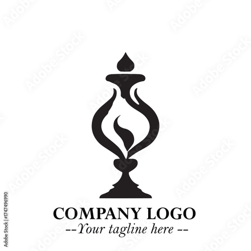 Classic Lamp Logo Symbol in Elegant Vintage Vector Design for Lighting, Interior, and Retro Branding
