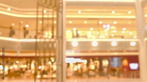 Blurred people' activities in shopping mall.	