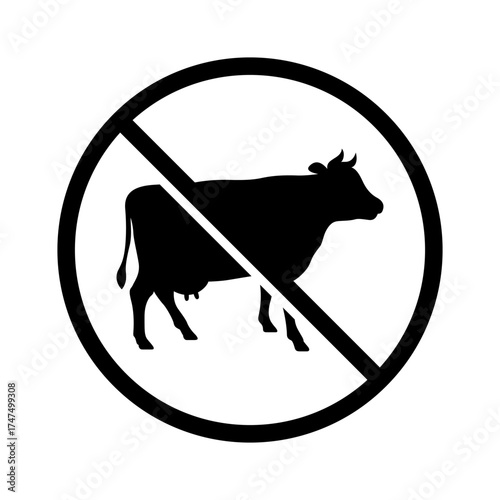Black and White No Cow Sign