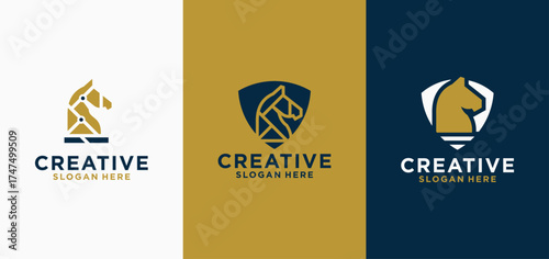 Black and white chess sports logo vector icon. Logo illustration for the game of chess.