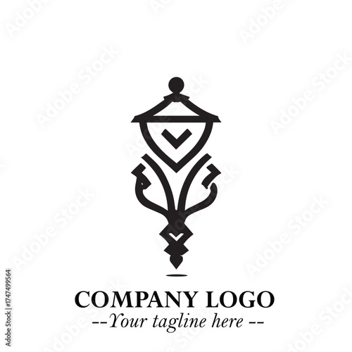 Classic Lamp Logo Symbol in Elegant Vintage Vector Design for Lighting, Interior, and Retro Branding