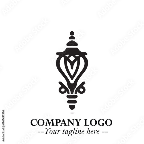 Classic Lamp Logo Symbol in Elegant Vintage Vector Design for Lighting, Interior, and Retro Branding