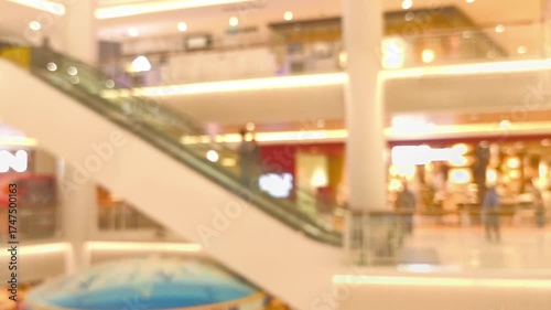 Blurred people' activities in shopping mall.	