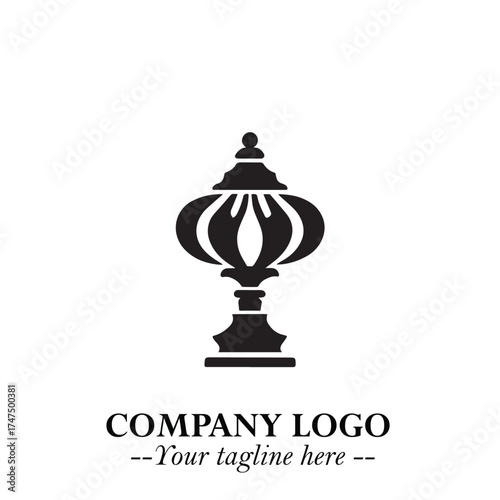 Classic Lamp Logo Symbol in Elegant Vintage Vector Design for Lighting, Interior, and Retro Branding