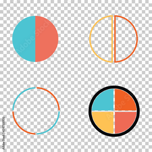 Circular Data Visualization Elements Collection