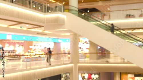Blurred people' activities in shopping mall.	