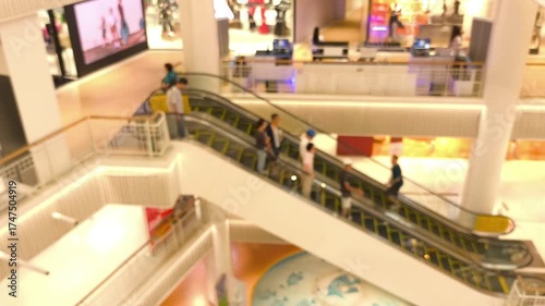 Blurred people' activities in shopping mall.	