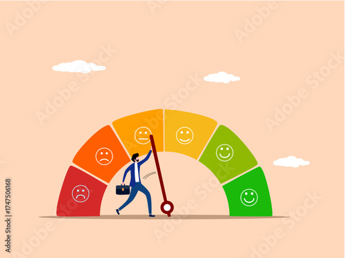 Improving mood, satisfaction, and businesspeople driving score measurement