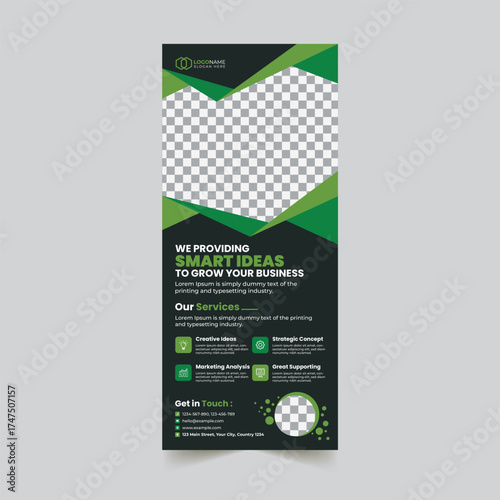 Modern Corporate Business Roll-Up Banner For Marketing Services Template