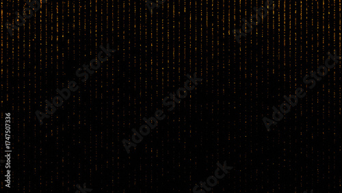 Shiny golden vertical lines glowing on dark background, elegant abstract pattern.