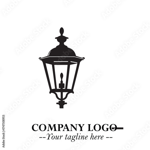 Classic Lamp Logo Symbol in Elegant Vintage Vector Design for Lighting, Interior, and Retro Branding