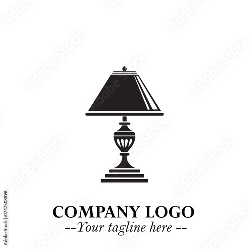 Classic Lamp Logo Symbol in Elegant Vintage Vector Design for Lighting, Interior, and Retro Branding