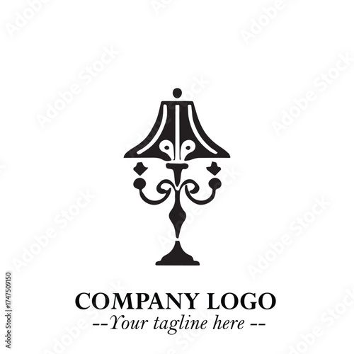 Classic Lamp Logo Symbol in Elegant Vintage Vector Design for Lighting, Interior, and Retro Branding