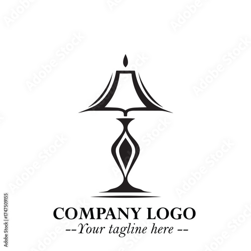 Classic Lamp Logo Symbol in Elegant Vintage Vector Design for Lighting, Interior, and Retro Branding