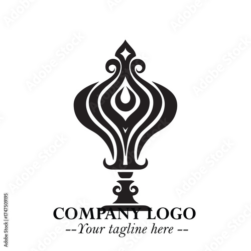 Classic Lamp Logo Symbol in Elegant Vintage Vector Design for Lighting, Interior, and Retro Branding