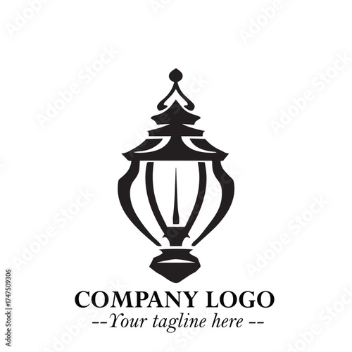 Classic Lamp Logo Symbol in Elegant Vintage Vector Design for Lighting, Interior, and Retro Branding