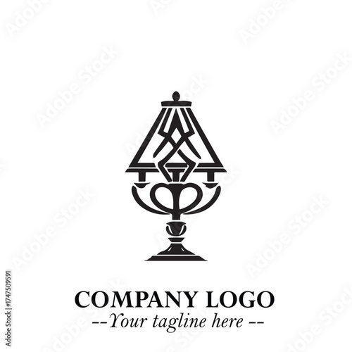 Classic Lamp Logo Symbol in Elegant Vintage Vector Design for Lighting, Interior, and Retro Branding