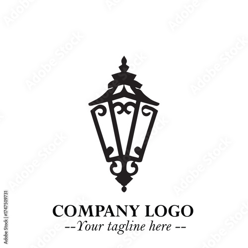 Classic Lamp Logo Symbol in Elegant Vintage Vector Design for Lighting, Interior, and Retro Branding