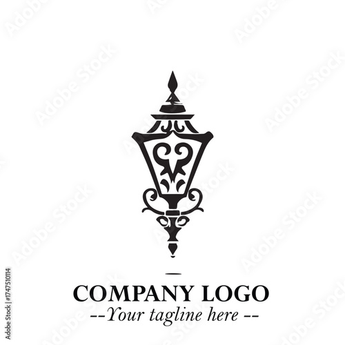 Classic Lamp Logo Symbol in Elegant Vintage Vector Design for Lighting, Interior, and Retro Branding