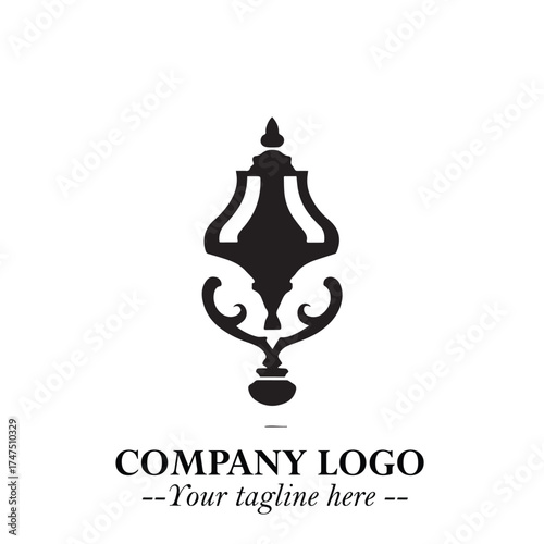 Classic Lamp Logo Symbol in Elegant Vintage Vector Design for Lighting, Interior, and Retro Branding