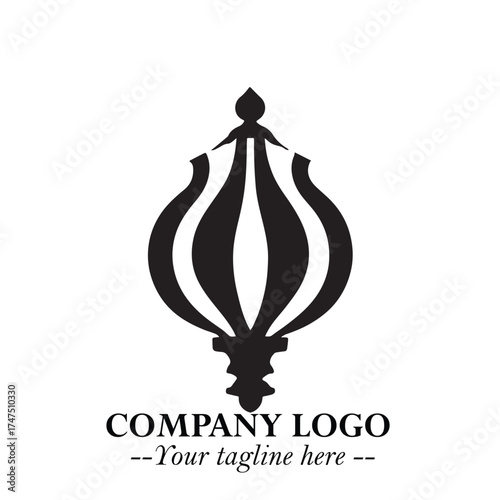 Classic Lamp Logo Symbol in Elegant Vintage Vector Design for Lighting, Interior, and Retro Branding