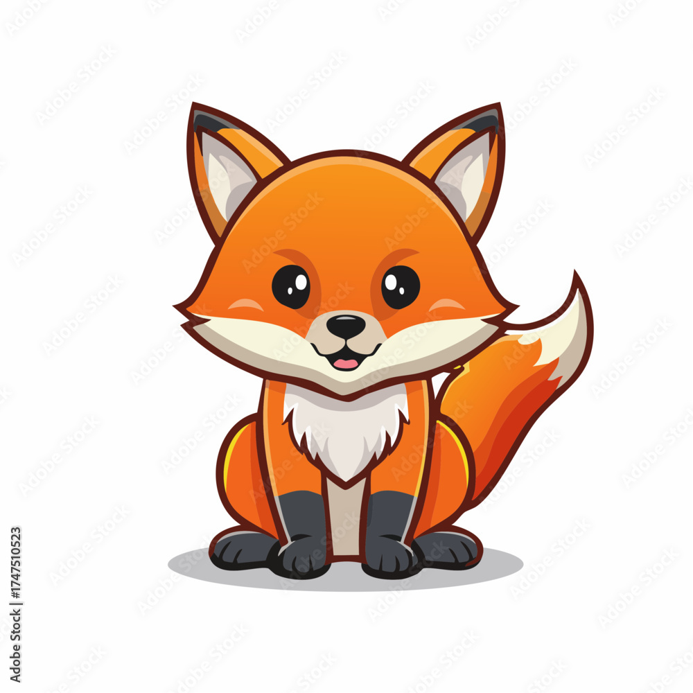 Fototapeta premium Cute Cartoon Fox Character Illustration Perfect for Children's Animation and Design
