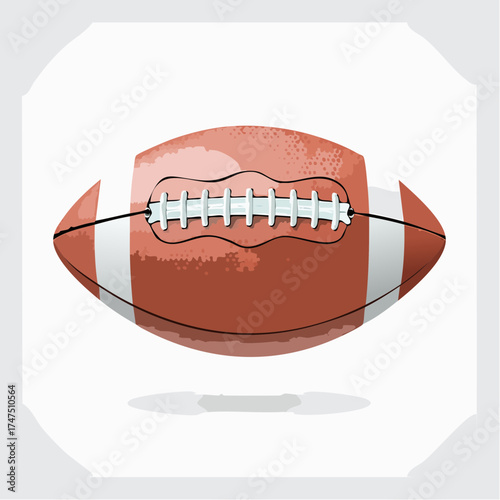 Detailed illustration of an american football, sporty design and equipment