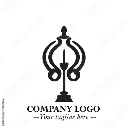 Classic Lamp Logo Symbol in Elegant Vintage Vector Design for Lighting, Interior, and Retro Branding