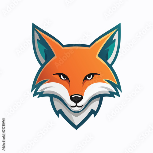 Fox head logo design for mascot with modern style and beautiful orange color gradient