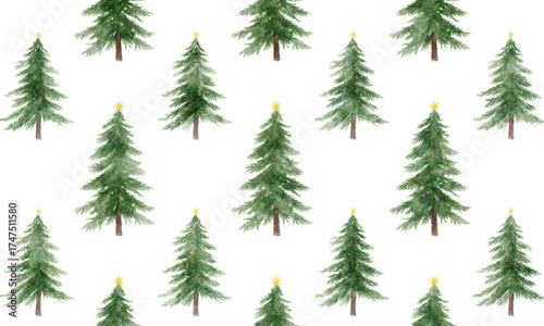 Watercolor Christmas Tree Pattern