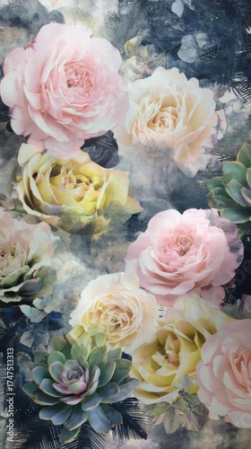 Floral Arrangement With Roses and Succulents