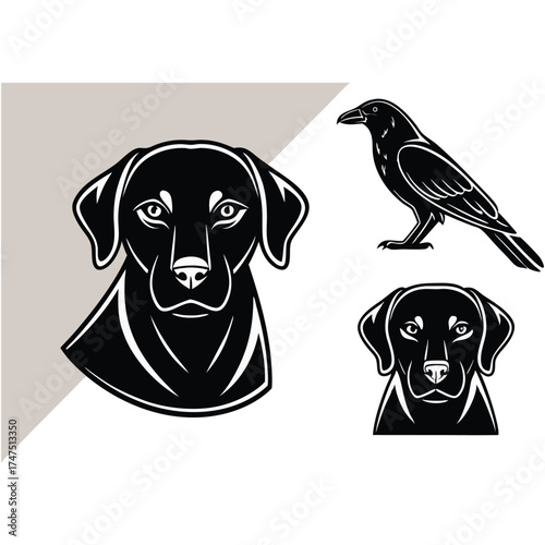 Animals Vector, Animal Clipart, Animals Illustration, Forest Animals, Group Of Animals, Personalized Memorial Line Art Dog Portrait, Custom Painting Commission For Grieving Pet Owner, Unique, Cute For