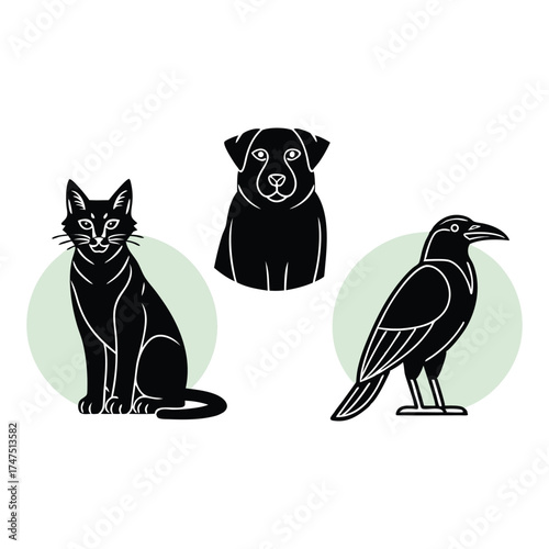 Animals Vector, Animal Clipart, Animals Illustration, Forest Animals, Group Of Animals, Personalized Memorial Line Art Dog Portrait, Custom Painting Commission For Grieving Pet Owner, Unique, Cute For