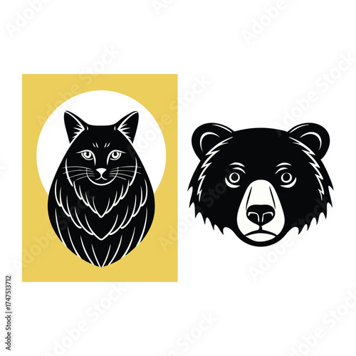 Animals Vector, Animal Clipart, Animals Illustration, Forest Animals, Group Of Animals, Personalized Memorial Line Art Dog Portrait, Custom Painting Commission For Grieving Pet Owner, Unique, Cute For