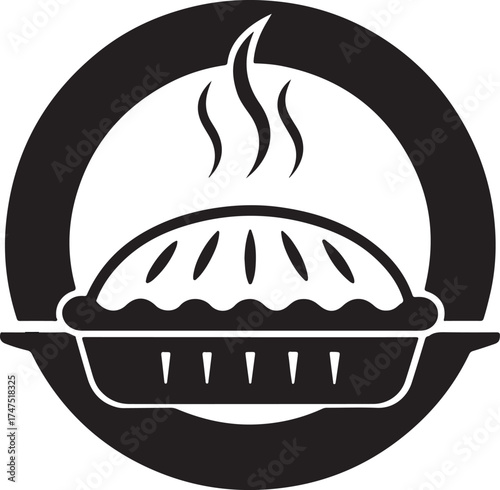 Steaming Pie Silhouette Graphic