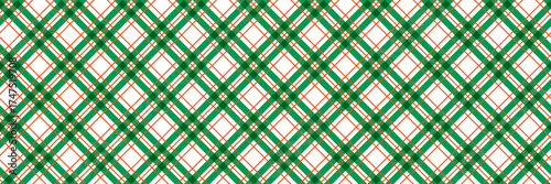 Christmas seamless pattern. Red green and white check gingham background. New year tartan texture for wrapping paper, present decoration, fabric, textile swatch. Vector tattersall plaid check backdrop