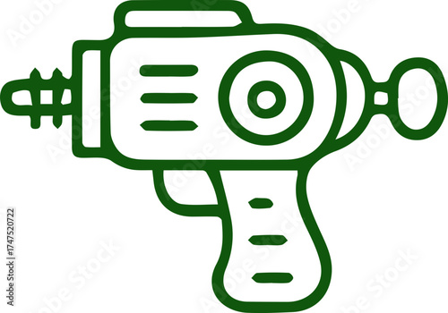 Iconic retro space blaster outline classic science fiction ray gun for futuristic themes