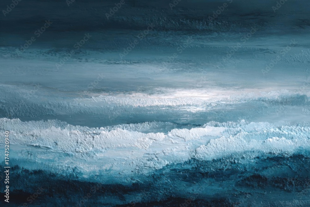 Obraz premium Abstract Painting in Shades of Blue