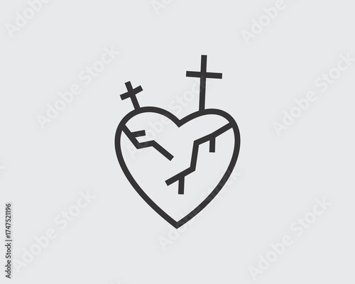 heart and cross icon 