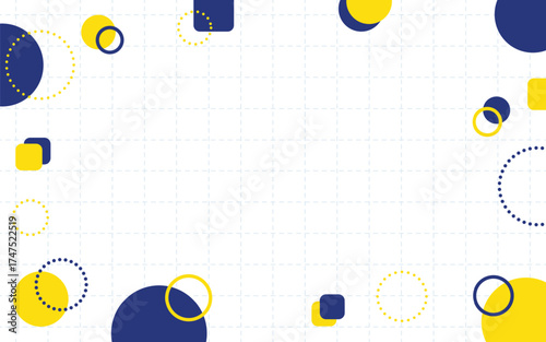 Modern Abstract Geometric Grid Background with Blue and Yellow Shapes for Presentation and Social Media. Illustration vector 10 eps.
