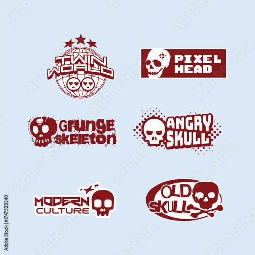 set of stamps with text