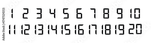 Numeric Keypad Vector Icon Set. Modern Number Pad Buttons 1-9. Minimalist Black Circle Digits. Digital PIN Entry, Security Access, Calculator, ATM, Mobile App UI, Transparent Background Illustration.