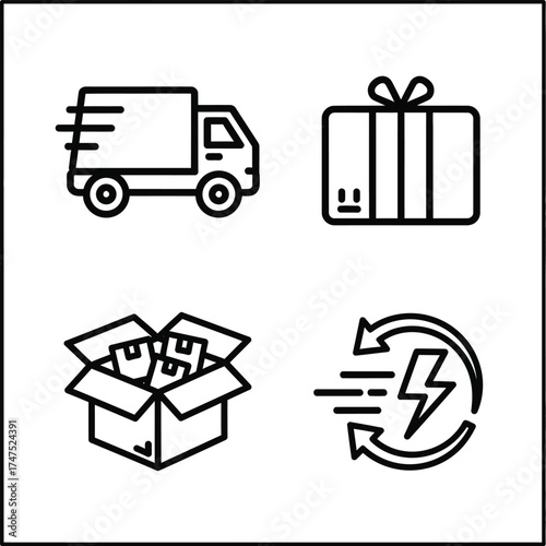 Vector art of delivery service badges set