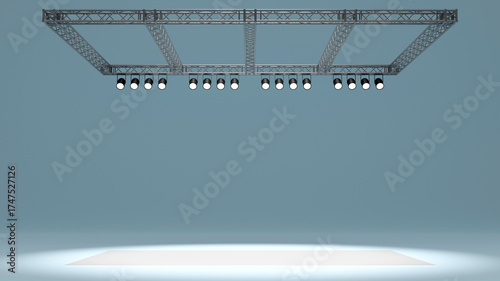 Εκτύπωση καμβά 3D rendering of lighting and spotlight with rigging truss system for all events
