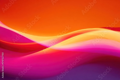 Abstract Waves in Orange and Pink