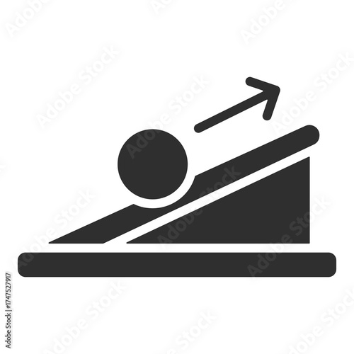 Inclined Plane Icon Single Vector Collection 