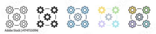 Photos Integration Icon Set Multiple Style Collection