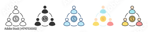 Mutual Fund Icon Set Multiple Style Collection